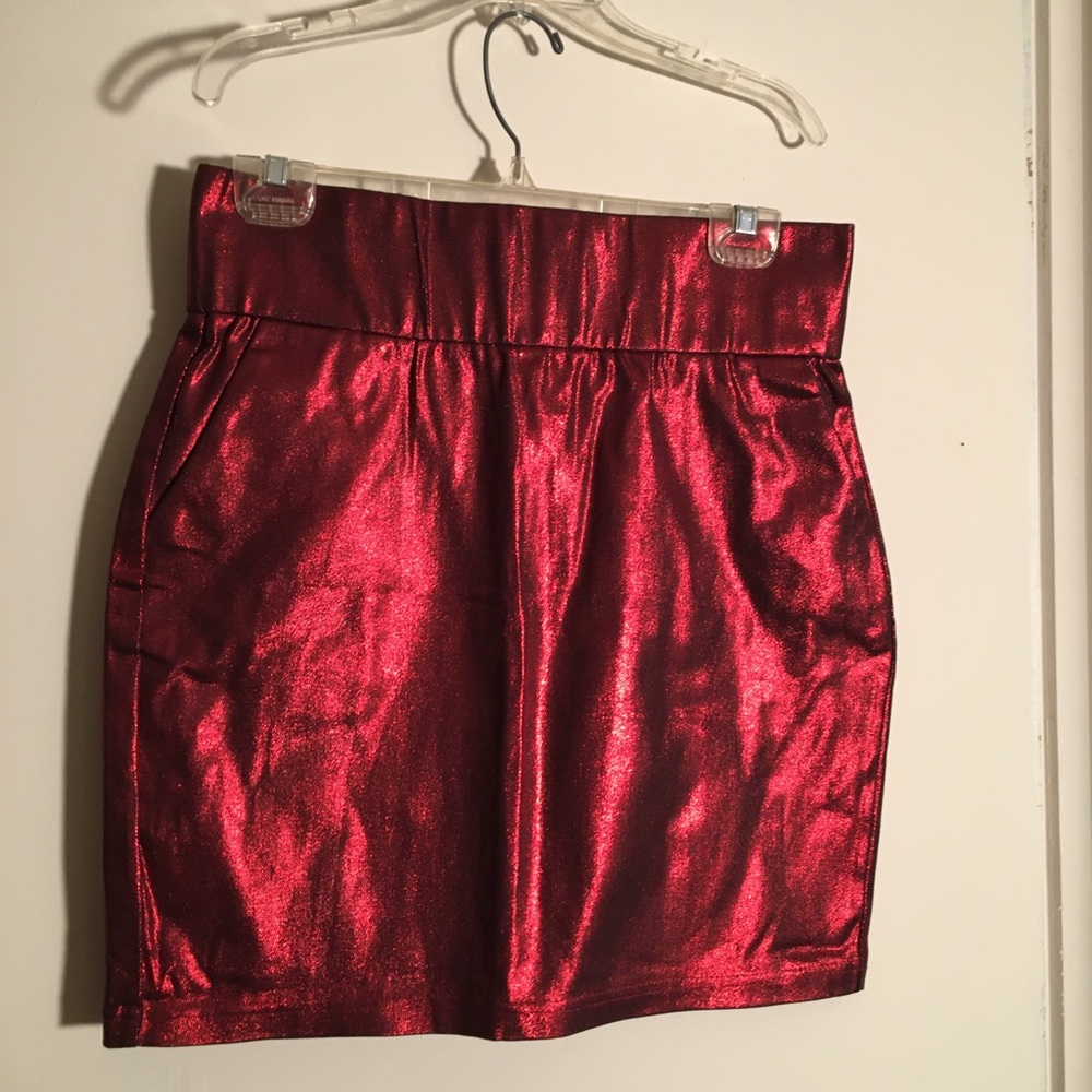 Ammo Shiny Disco Big Booty Metallic Mini-Skirt